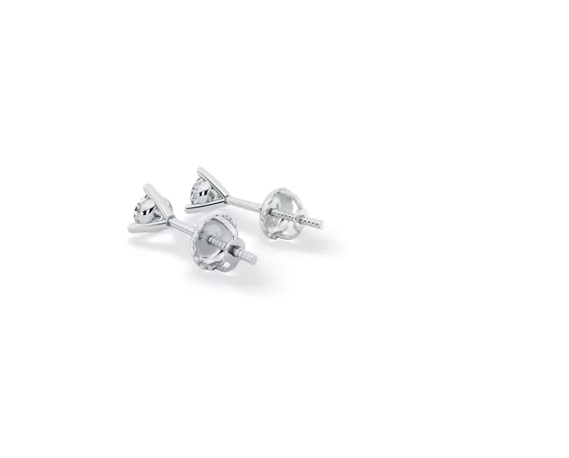 14K White Gold Three-Prong Martini Lab Diamond Screw-Back Earrings (1/4 ct. tw.)