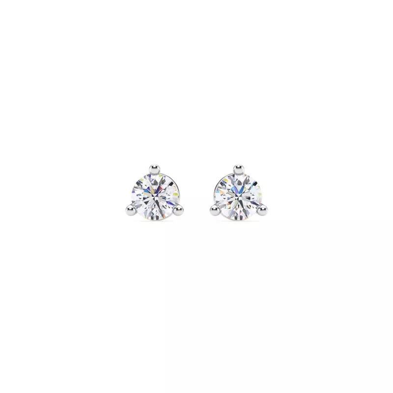 14K White Gold Three-Prong Martini Lab Diamond Screw-Back Earrings (1/2 ct. tw.)