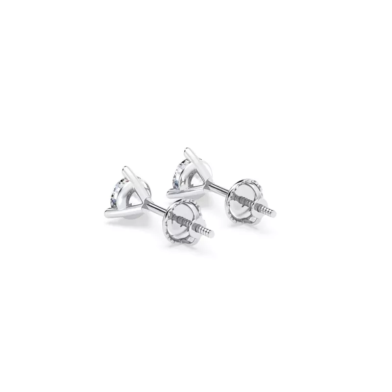 14K White Gold Three-Prong Martini Lab Diamond Screw-Back Earrings (1/2 ct. tw.)