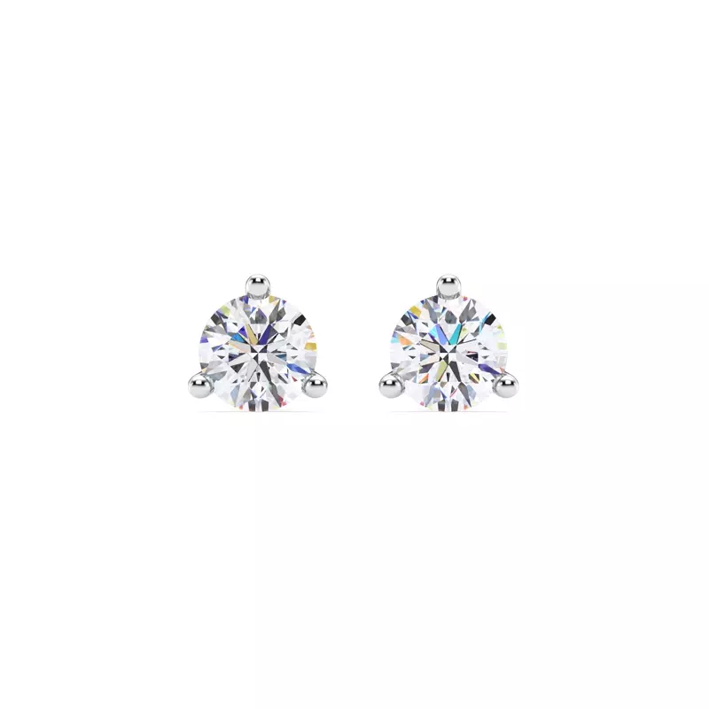 14K White Gold Three-Prong Martini Lab Diamond Screw-Back Earrings (1.50 ct. tw.)