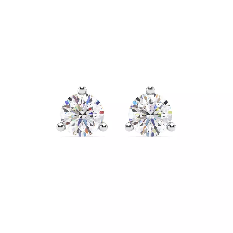 14K White Gold Three-Prong Martini Lab Diamond Screw-Back Earrings (2.00 ct. tw.)