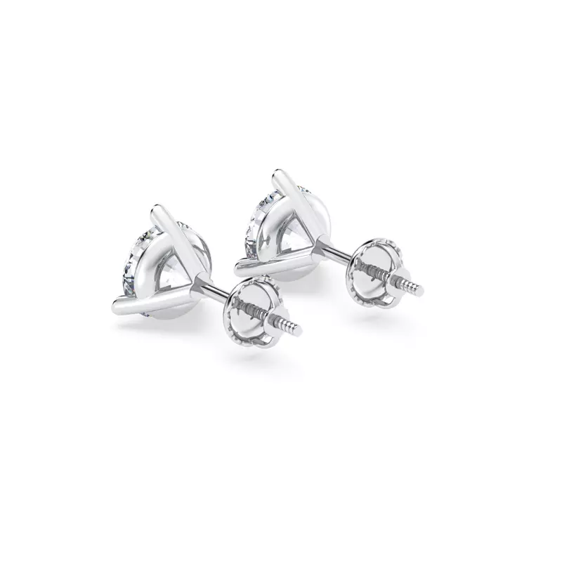 14K White Gold Three-Prong Martini Lab Diamond Screw-Back Earrings (2.00 ct. tw.)