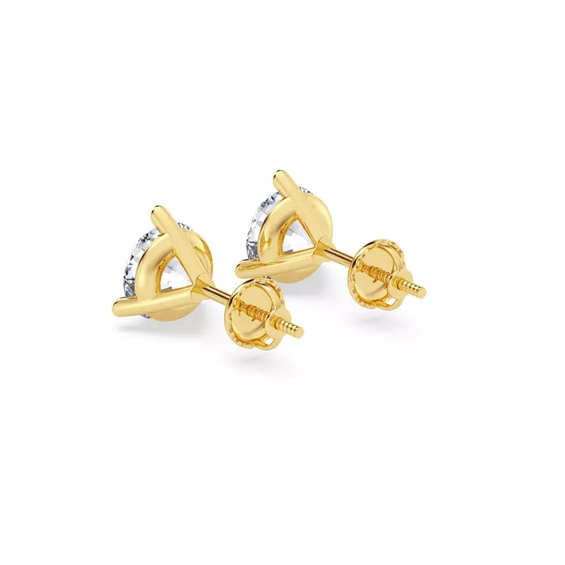 14K Yellow Gold Three-Prong Martini Lab Diamond Screw-Back Earrings (2 ct. tw.)
