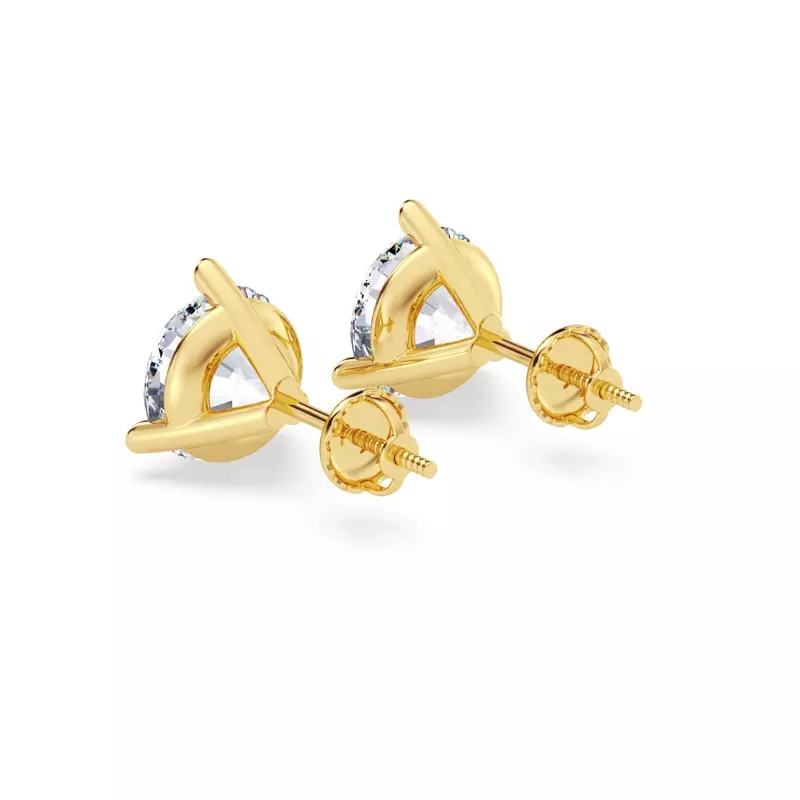 14K Yellow Gold Three-Prong Martini Lab Diamond Screw-Back Earrings (4 ct. tw.)