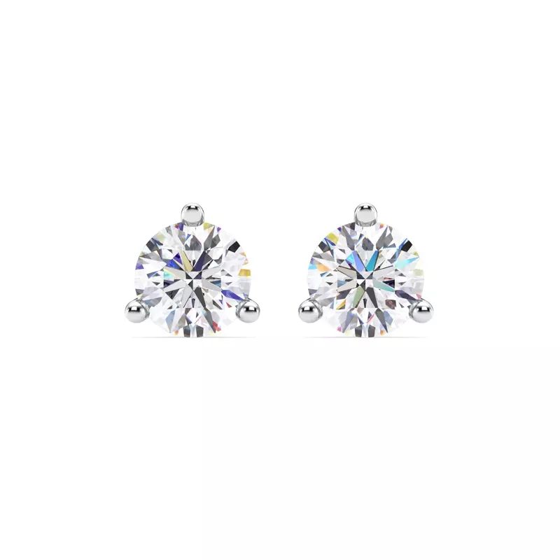 Platinum Three-Prong Martini Lab Diamond Screw-Back Earrings (3.00 ct. tw.)