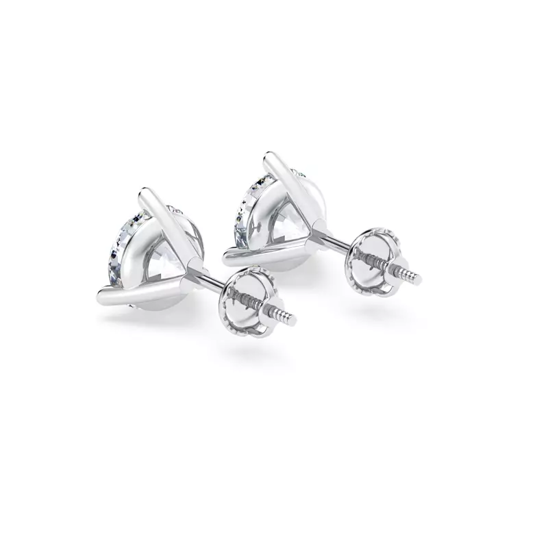 Platinum Three-Prong Martini Lab Diamond Screw-Back Earrings (3.00 ct. tw.)