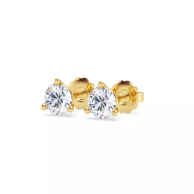 18K Yellow Gold Three-Prong Lab Diamond Martini Earrings (1 1/2 ct. tw.)