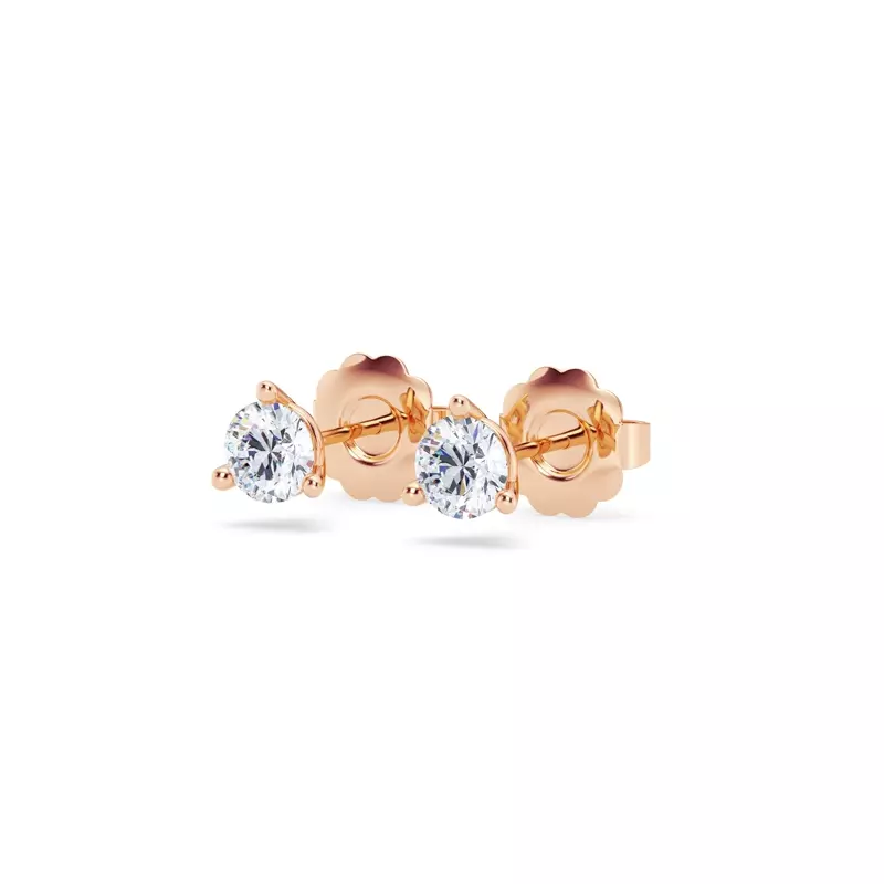 14K Rose Gold Three-Prong Lab Diamond Martini Earrings (1/2 ct. tw.)