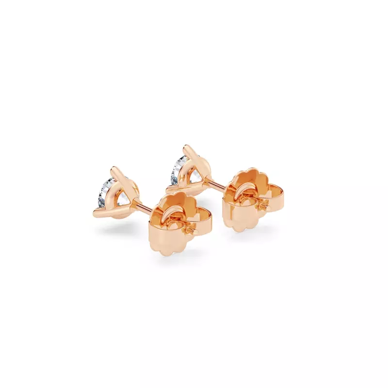 14K Rose Gold Three-Prong Lab Diamond Martini Earrings (1/2 ct. tw.)