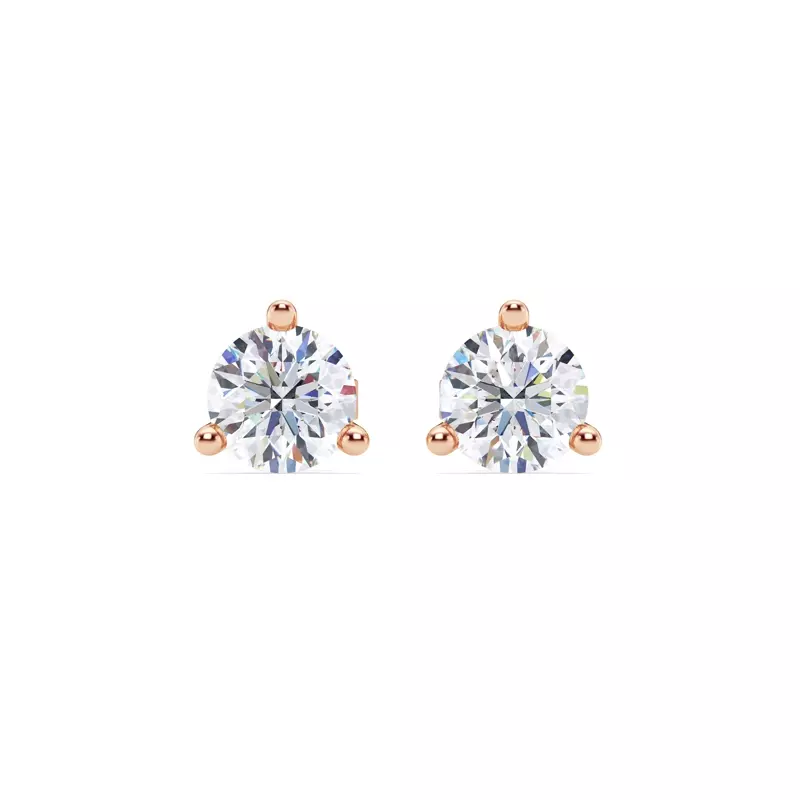 14K Rose Gold Three-Prong Lab Diamond Martini Earrings (2.00 ct. tw.)