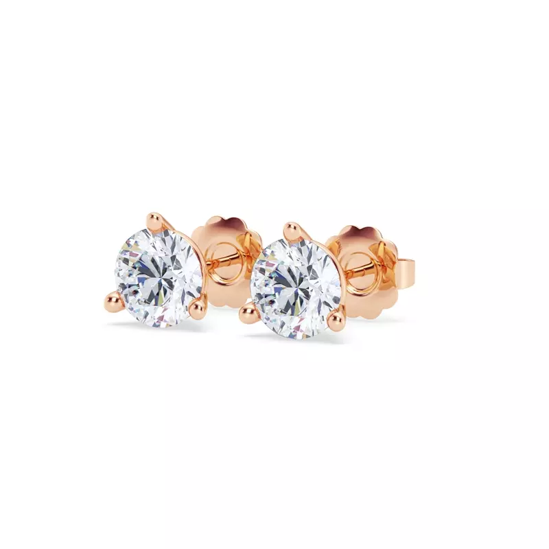 14K Rose Gold Three-Prong Lab Diamond Martini Earrings (2.00 ct. tw.)