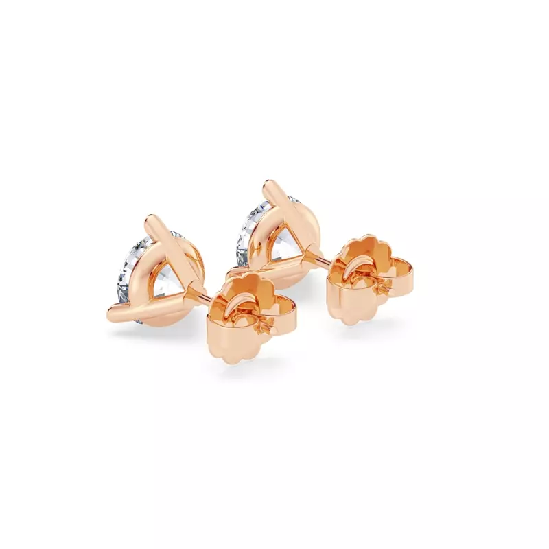 14K Rose Gold Three-Prong Lab Diamond Martini Earrings (2.00 ct. tw.)