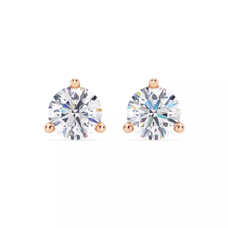14K Rose Gold Three-Prong Lab Diamond Martini Earrings (5.00 ct. tw.)