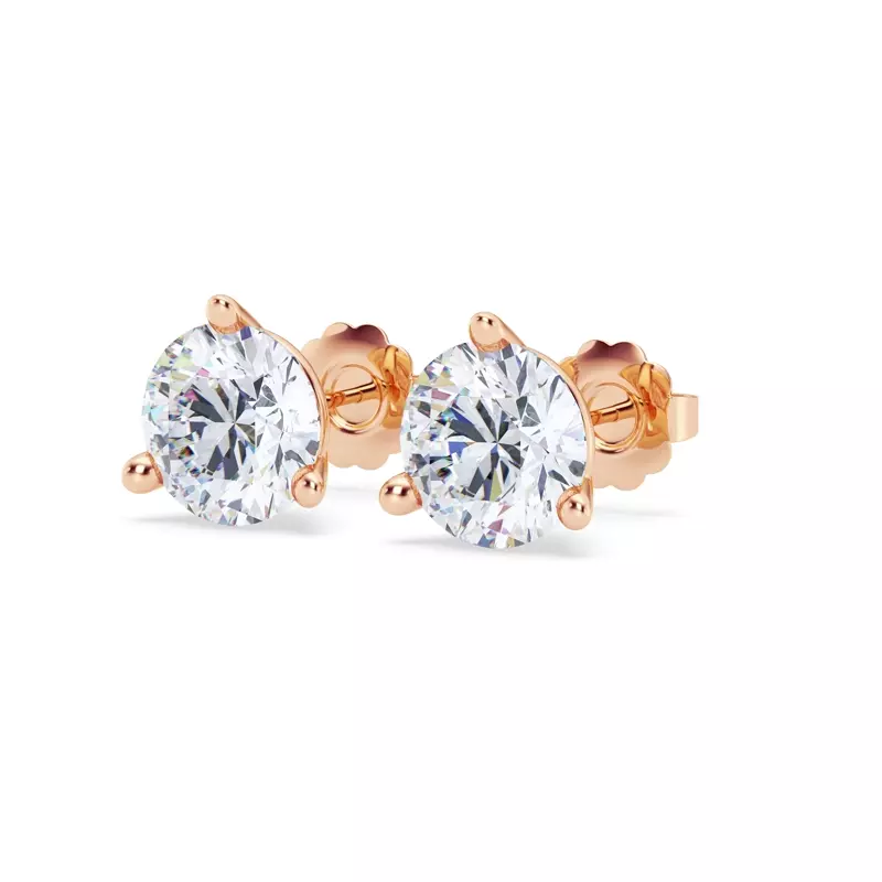 14K Rose Gold Three-Prong Lab Diamond Martini Earrings (5.00 ct. tw.)