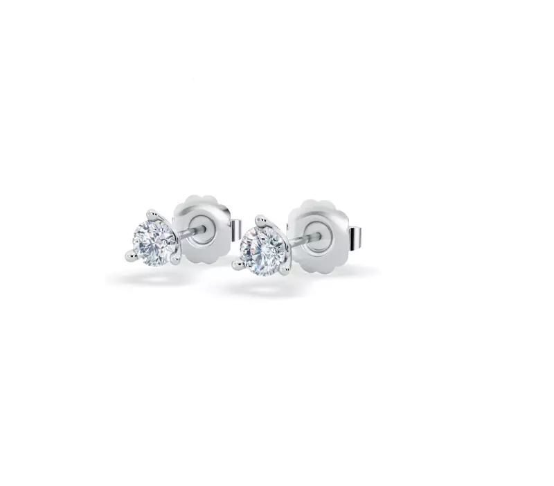 14K White Gold Three-Prong Lab Diamond Martini Earrings (1/4 ct. tw.)