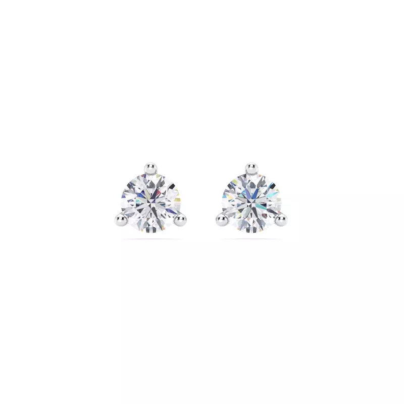 14K White Gold Three-Prong Lab Diamond Martini Earrings (1 ct. tw.)