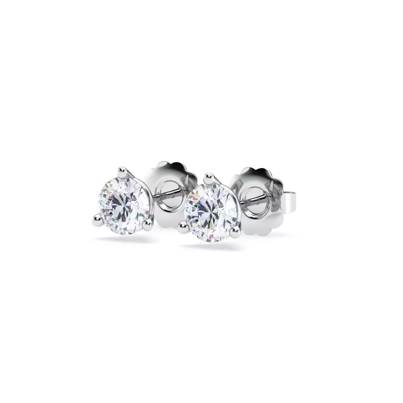 14K White Gold Three-Prong Lab Diamond Martini Earrings (1 ct. tw.)