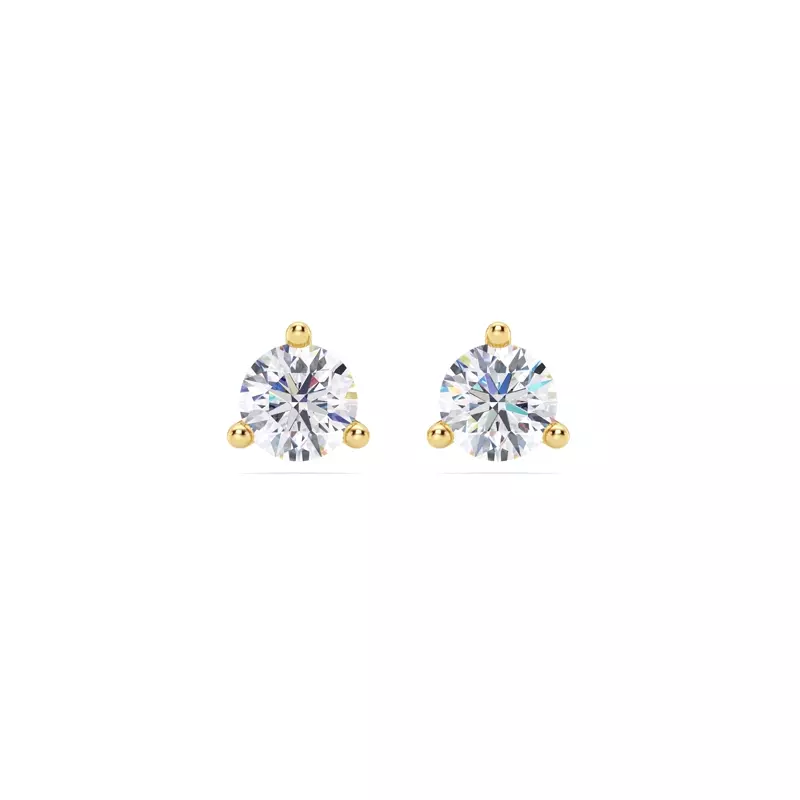 14K Yellow Gold Three-Prong Lab Diamond Martini Earrings (1 ct. tw.)