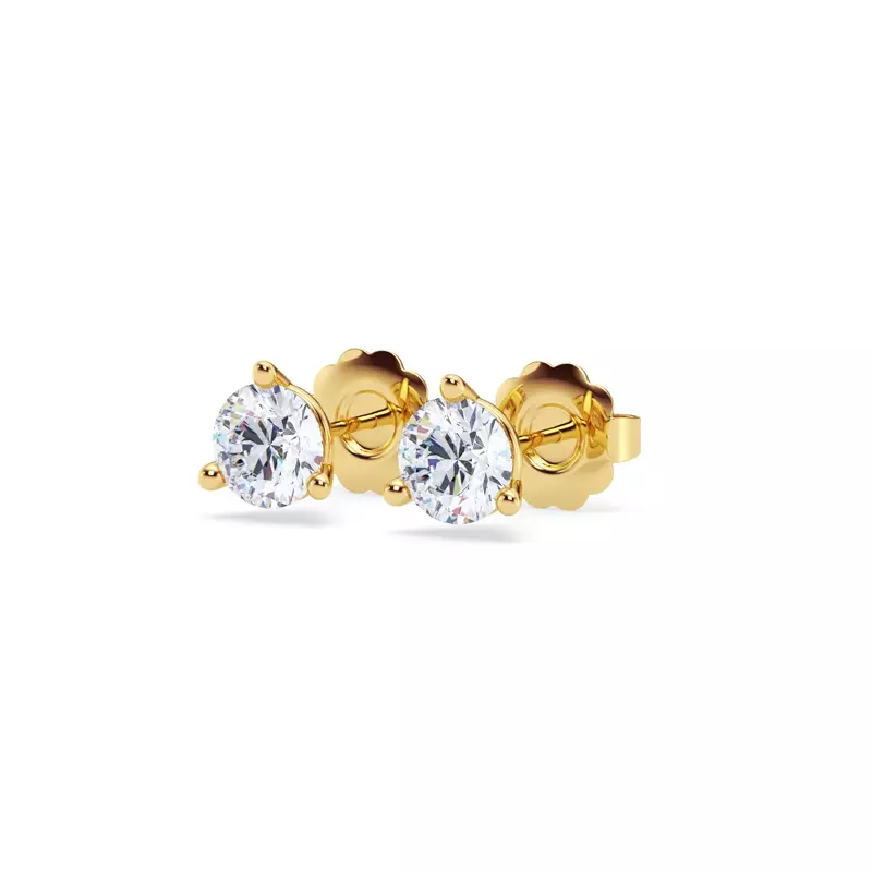 14K Yellow Gold Three-Prong Lab Diamond Martini Earrings (1 ct. tw.)