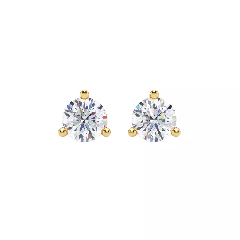 14K Yellow Gold Three-Prong Lab Diamond Martini Earrings (2 ct. tw.)