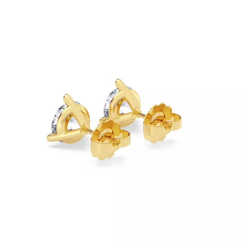 14K Yellow Gold Three-Prong Lab Diamond Martini Earrings (2 ct. tw.)