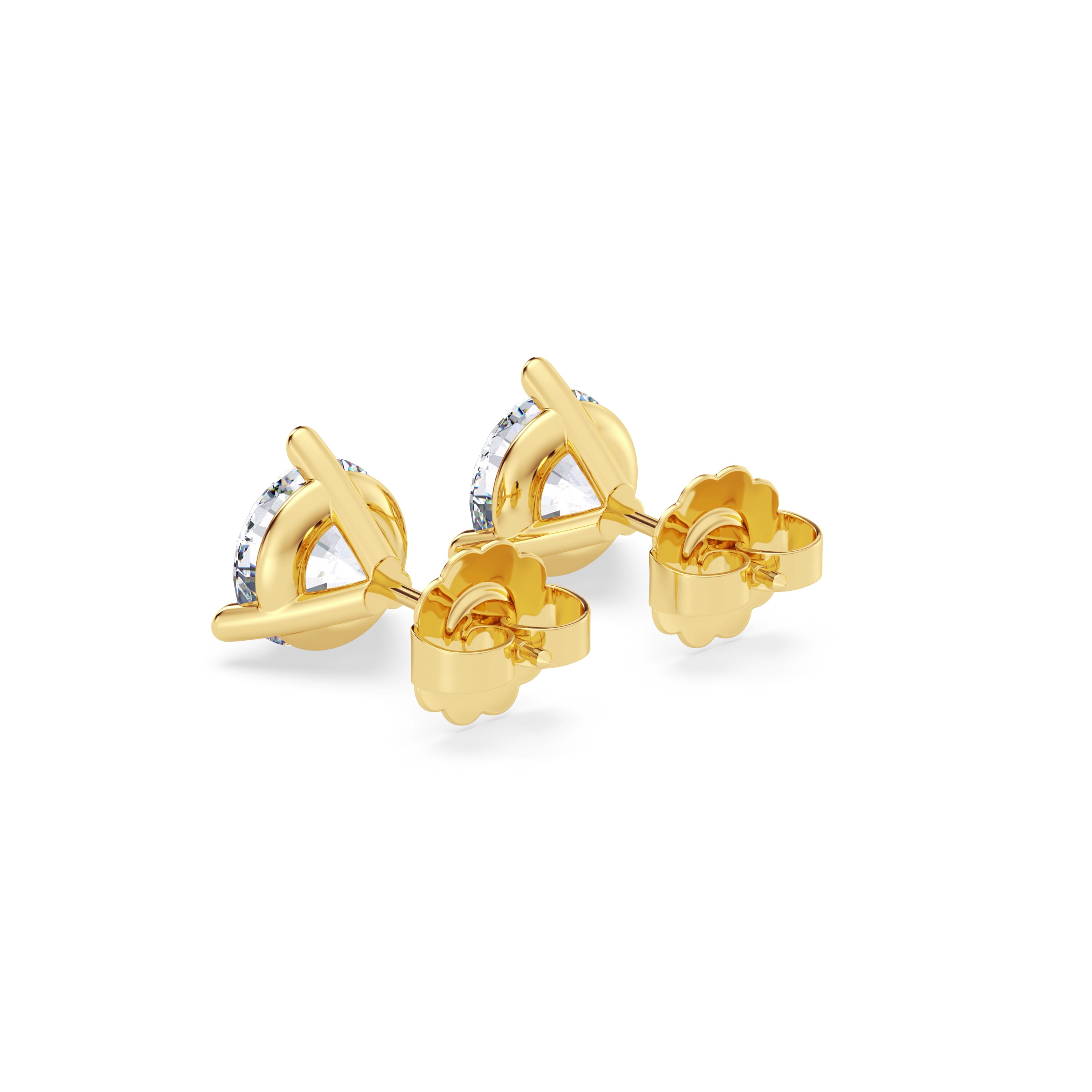 14K Yellow Gold Three-Prong Lab Diamond Martini Earrings (2 ct. tw.)