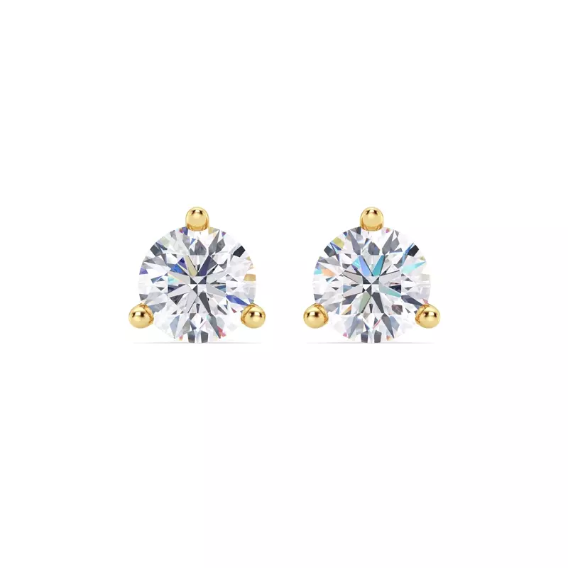 14K Yellow Gold Three-Prong Lab Diamond Martini Earrings (3 ct. tw.)