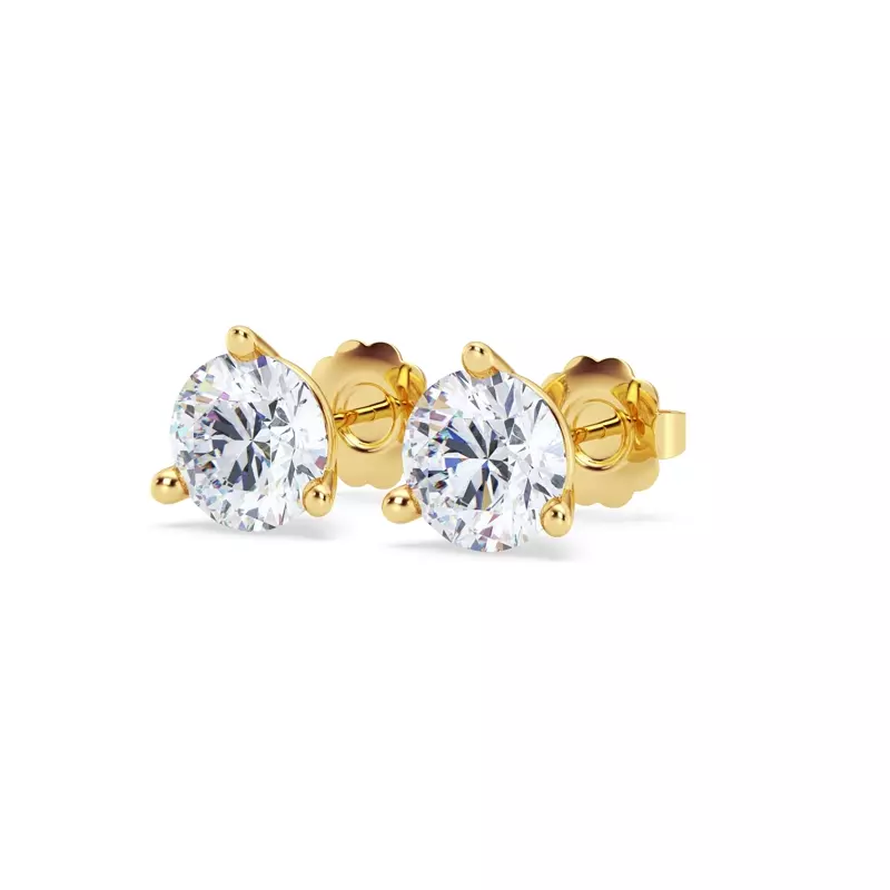 14K Yellow Gold Three-Prong Lab Diamond Martini Earrings (3 ct. tw.)