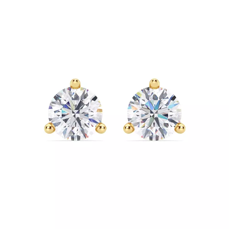 14K Yellow Gold Three-Prong Lab Diamond Martini Earrings (6 ct. tw.)
