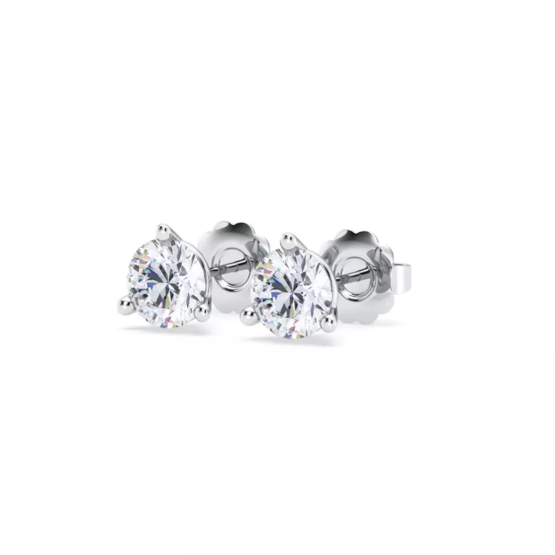 Platinum Three-Prong Lab Diamond Martini Earrings (1.50 ct. tw.)
