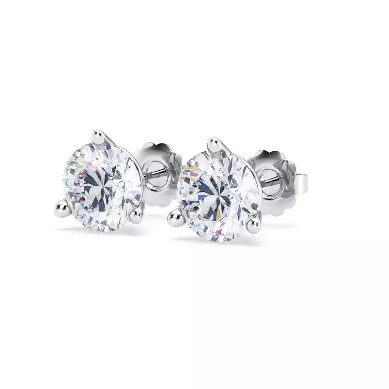 Platinum Three-Prong Lab Diamond Martini Earrings (4 ct. tw.)