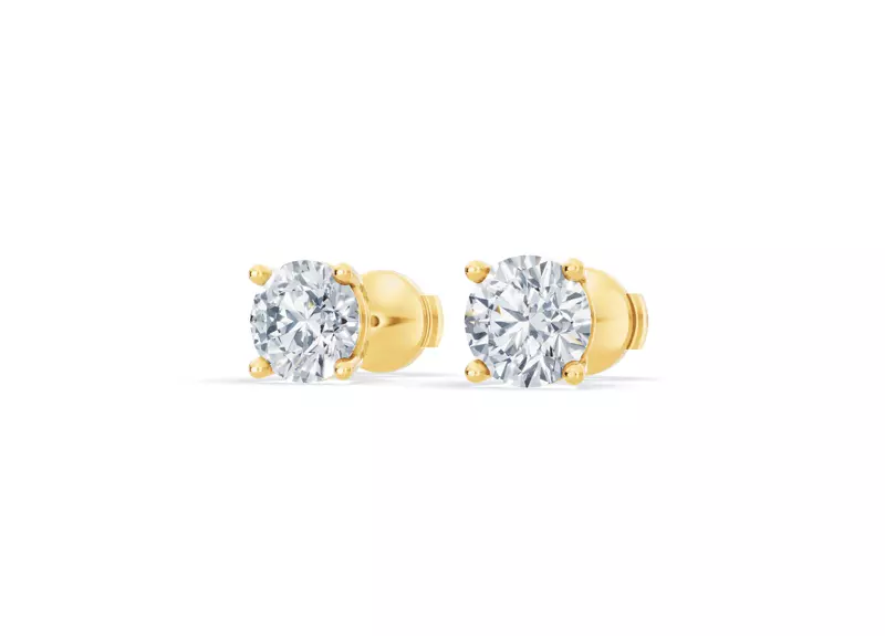 18K Yellow Gold Lab Diamond Guardian Back Earrings (2 ct. tw.)