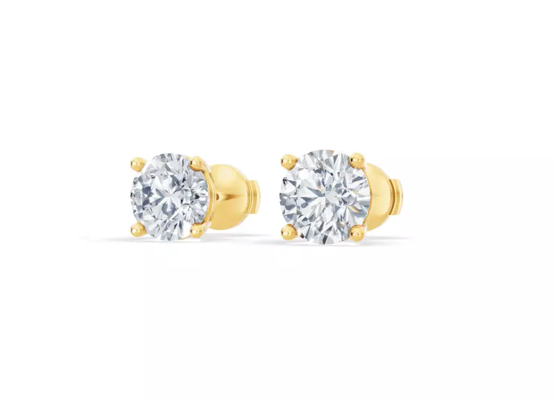 18K Yellow Gold Lab Diamond Guardian Back Earrings (3 ct. tw.)