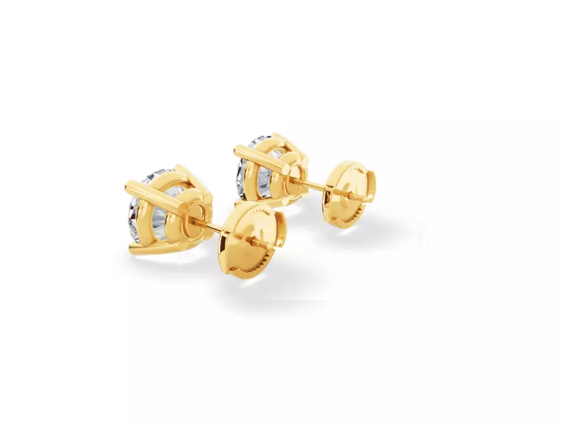 18K Yellow Gold Lab Diamond Guardian Back Earrings (3 ct. tw.)