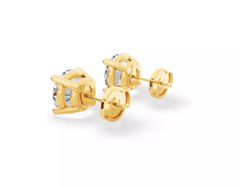 18K Yellow Gold Lab Diamond Guardian Back Earrings (4 ct. tw.)