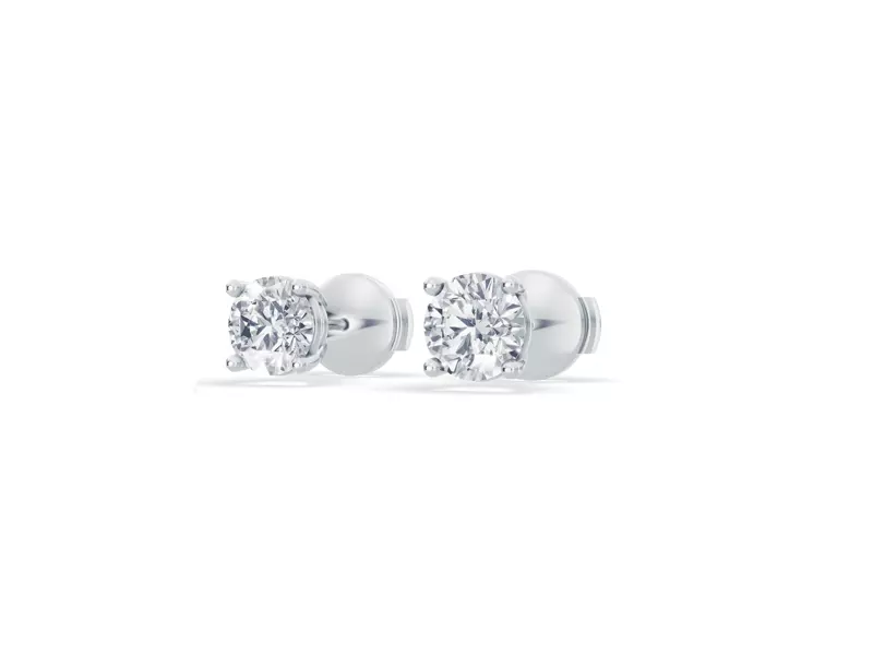 14K White Gold Lab Diamond Guardian Back Earrings (1 ct. tw.)