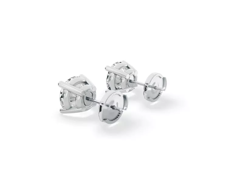 14K White Gold Lab Diamond Guardian Back Earrings (3 ct. tw.)