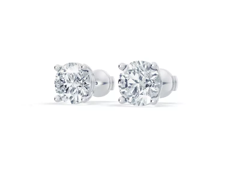 14K White Gold Lab Diamond Guardian Back Earrings (4 ct. tw.)