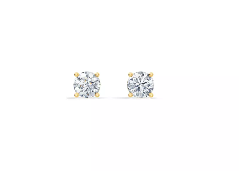 14K Yellow Gold Lab Diamond Guardian Back Earrings (1 ct. tw.)