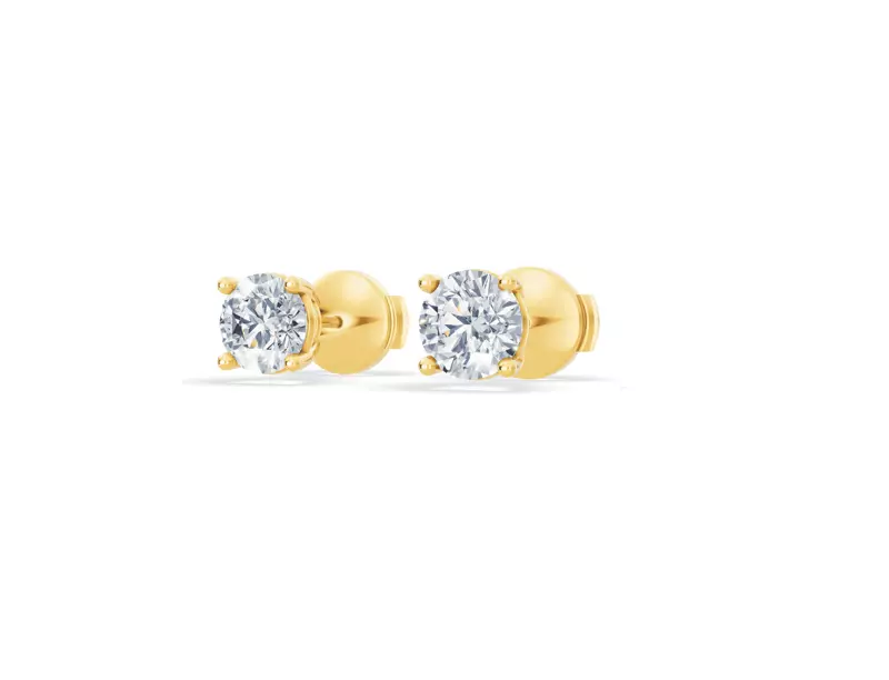 14K Yellow Gold Lab Diamond Guardian Back Earrings (1 ct. tw.)