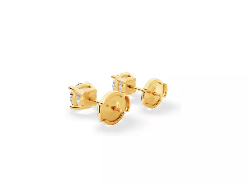 14K Yellow Gold Lab Diamond Guardian Back Earrings (1 ct. tw.)