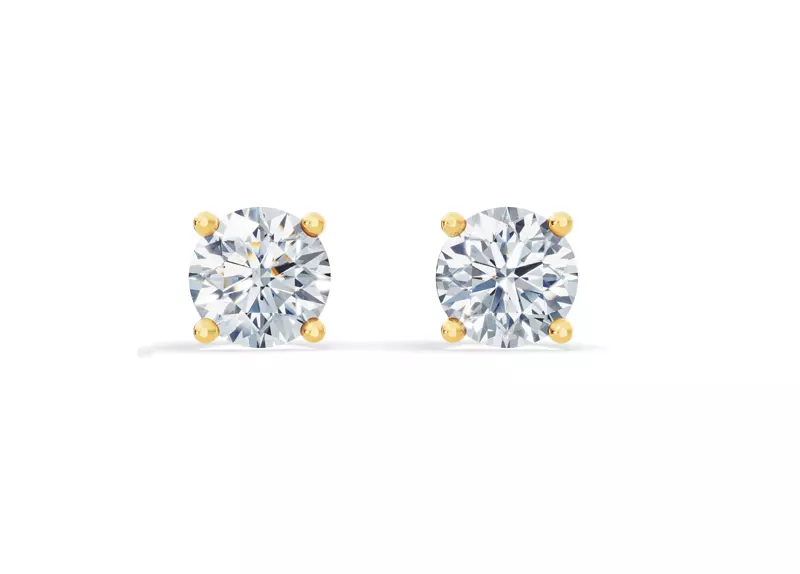 14K Yellow Gold Lab Diamond Guardian Back Earrings (4 ct. tw.)