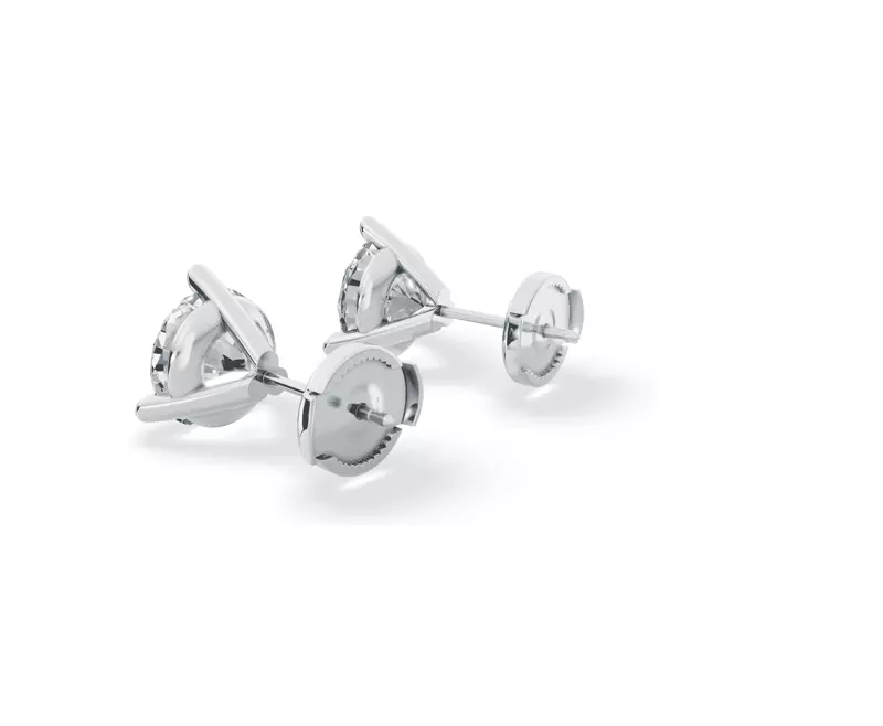 18K White Gold Three-Prong Martini Lab Diamond Guardian Back Earrings (3 ct. tw.)