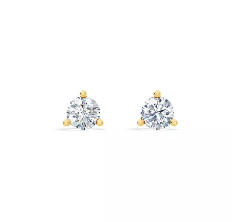 Three-Prong Martini Lab Diamond Guardian Back Earrings (1 ct. tw.)