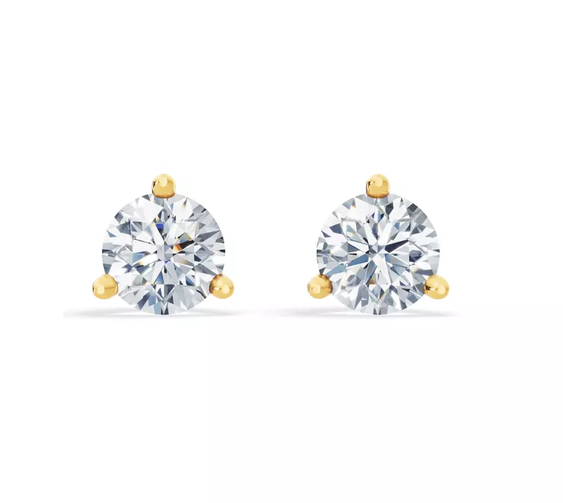 14K Yellow Gold Three-Prong Martini Lab Diamond Guardian Back Earrings (4 ct. tw.)