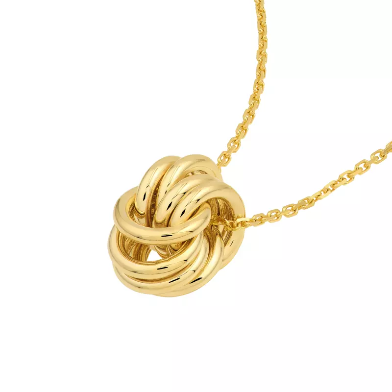 14K Yellow Gold Stacked Gold Ring Necklace