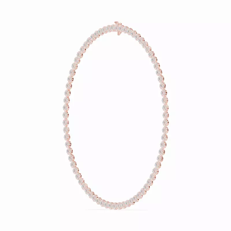 14K Rose Gold Double Halo Lab Diamond Necklace (10 ct. tw.)