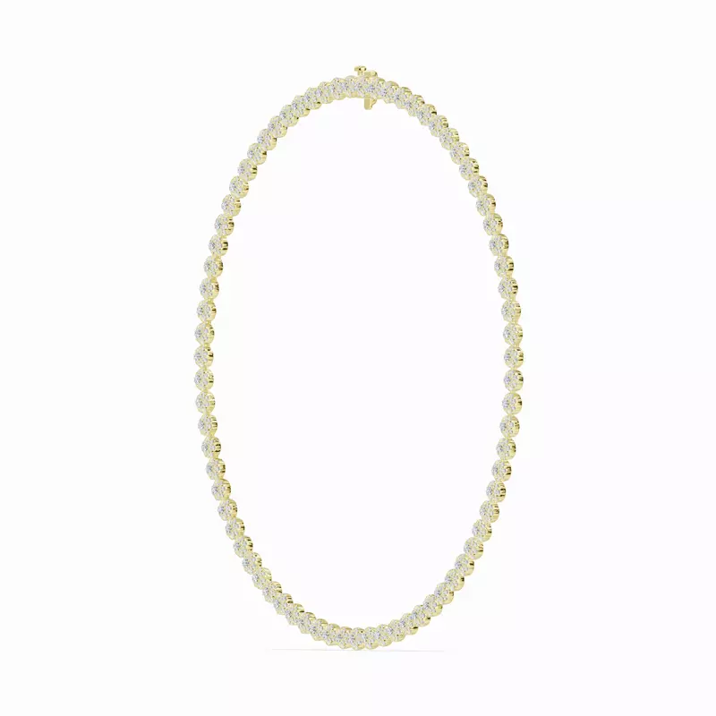 14K Yellow Gold Double Halo Lab Diamond Necklace (10 ct. tw.)