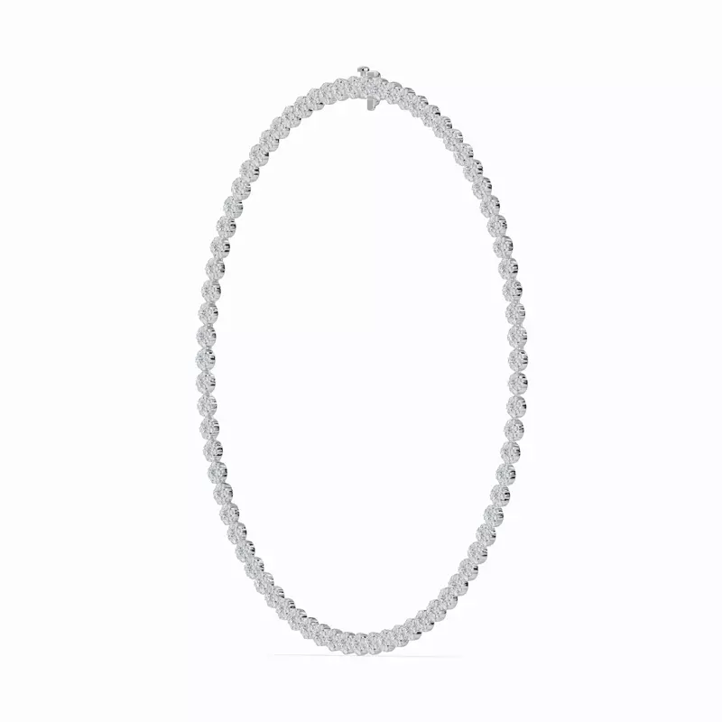 18K White Gold Double Halo Lab Diamond Necklace (10 ct. tw.)