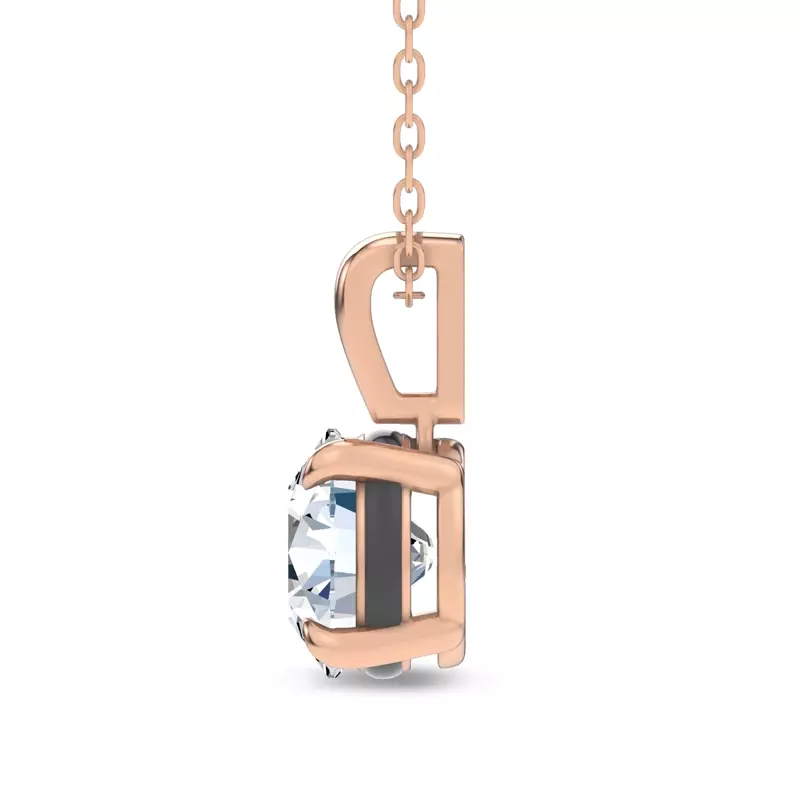 14K Rose Gold Midnight Halo Round Lab Pendant (2 ct. tw.) by Christian Siriano